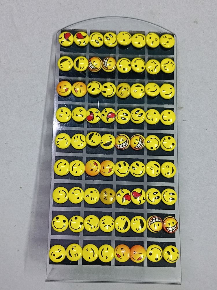 Brand New 36 Pairs Smiley Stud Type Earrings