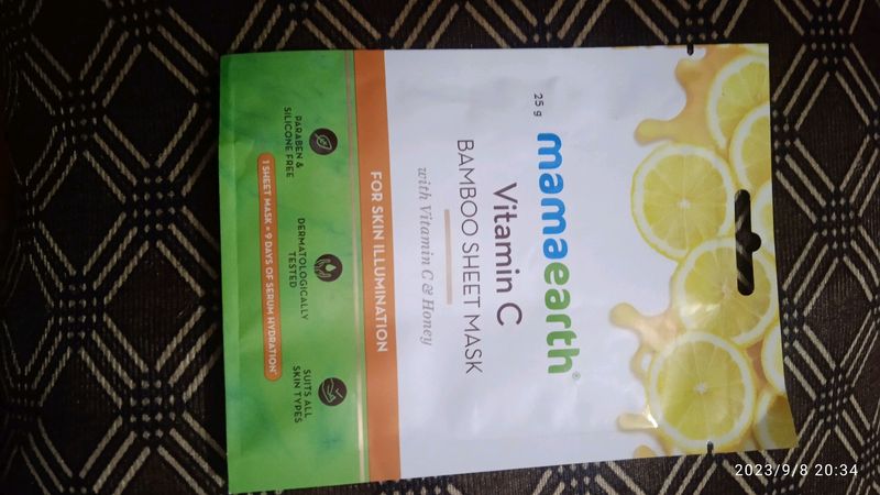 Mamaearth Vitamin C Bamboo Sheet Mask