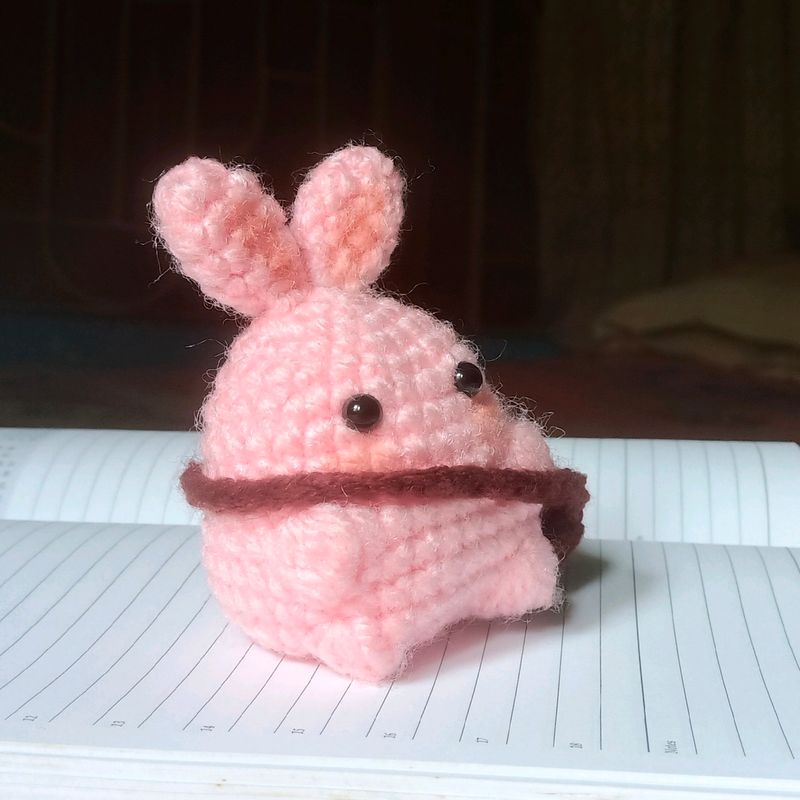 Crocheted Bunny, Puffkin (Blossom Pink Edition)