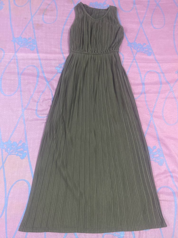 Olive Clr Long Maxi Dress