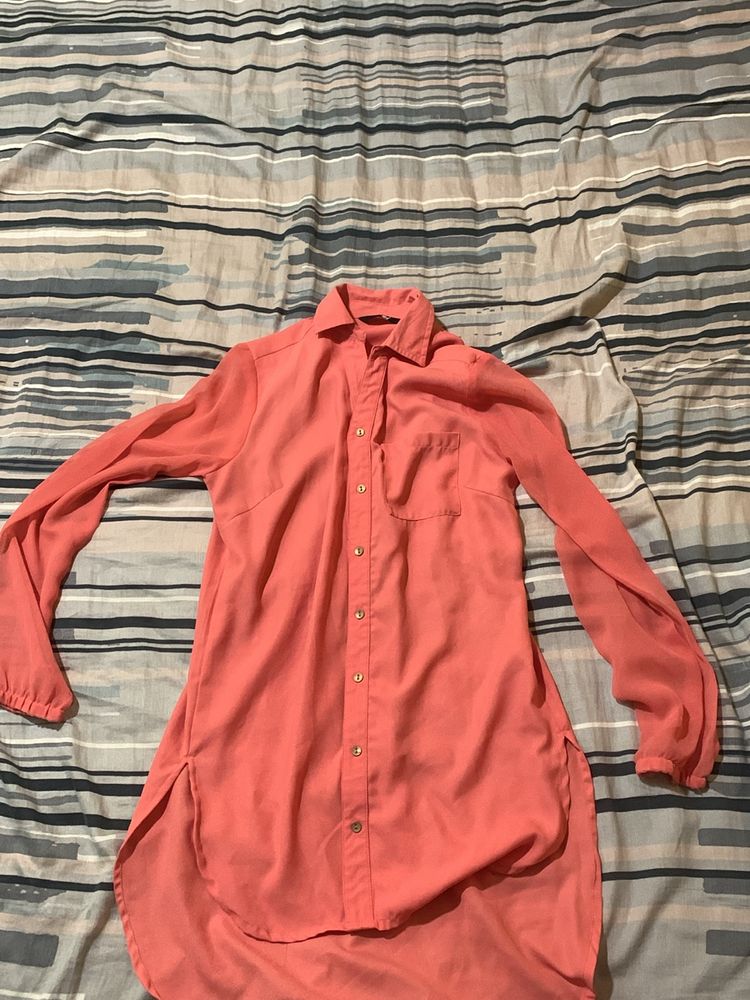 Pink high low Shirt