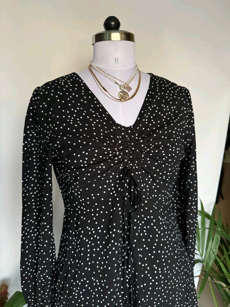 Korean Aesthetic Polka Dot Dress