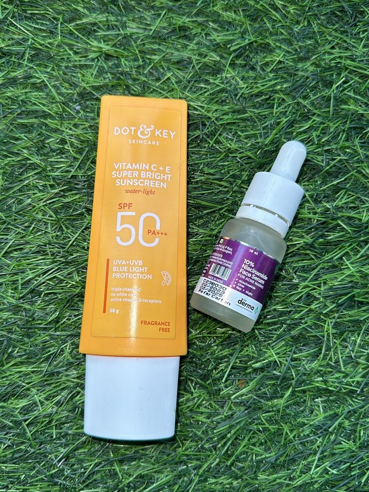 combo of sunscreen and serum