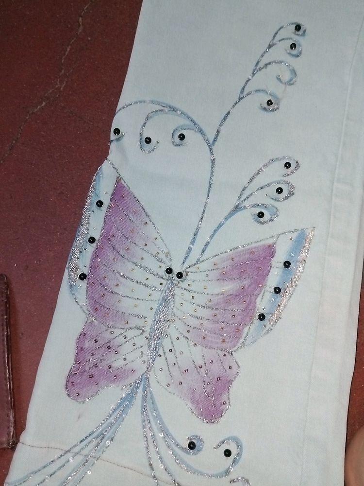 Butterfly Embroidery Jeansh