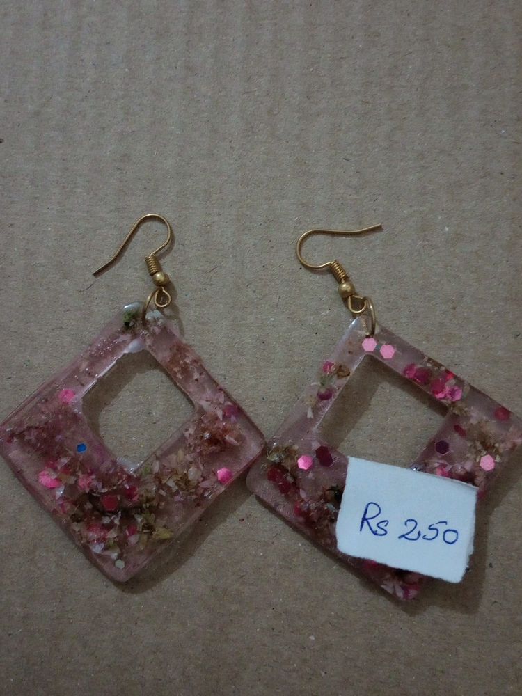 Pair Of Resin Handmade Earrings