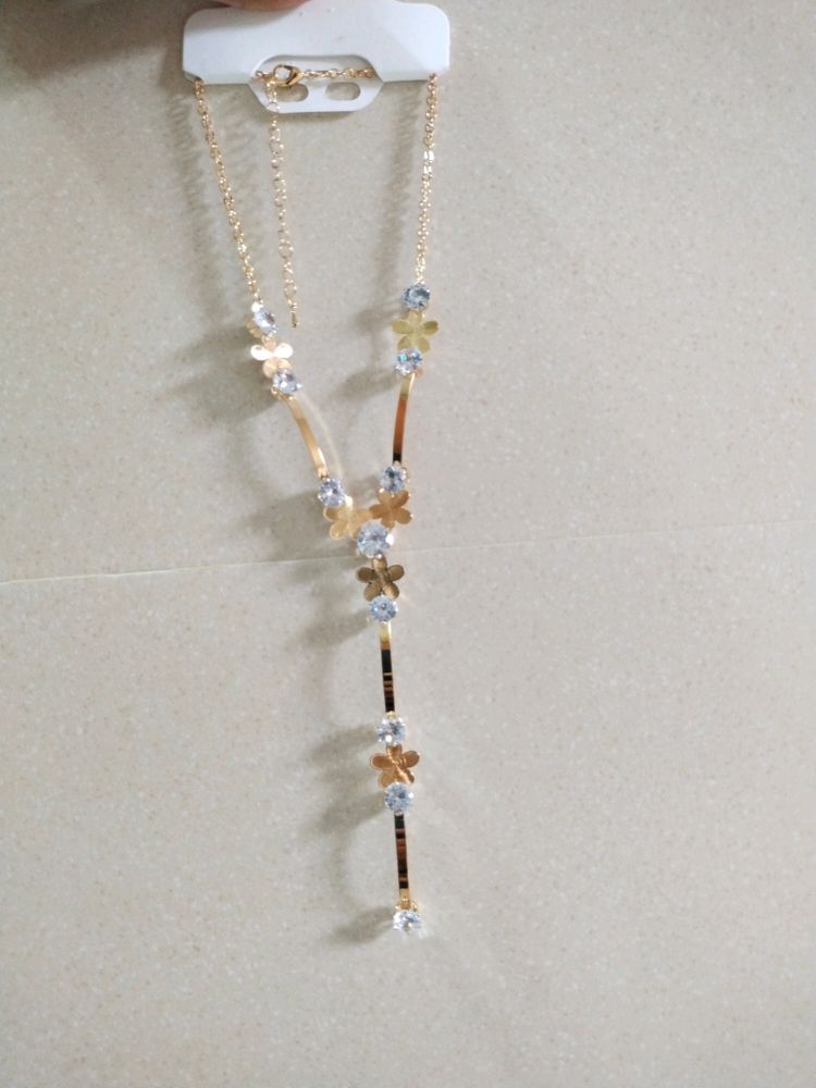 Women's Golden And Diamond Neck Piece