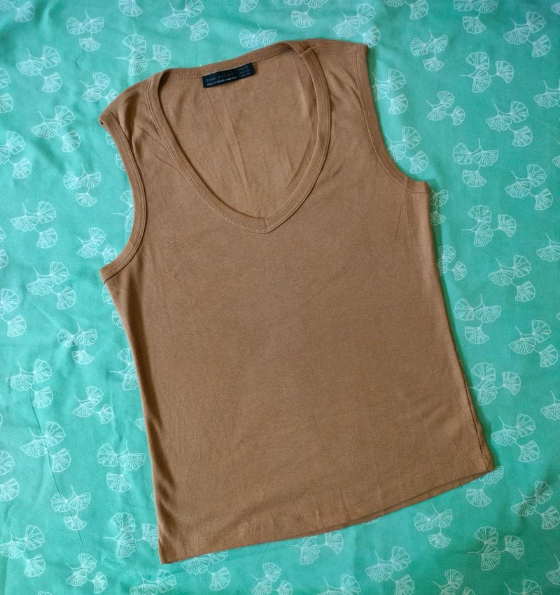 Sleeveless T Shirt For Women Brown