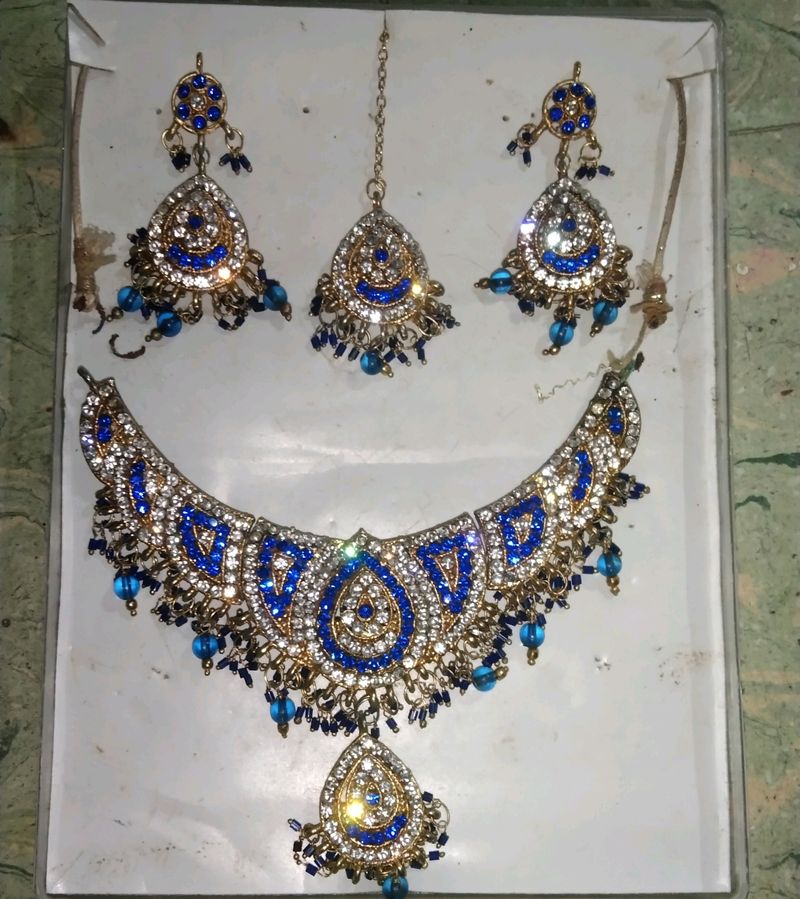 Blue Colour Jewellery Set