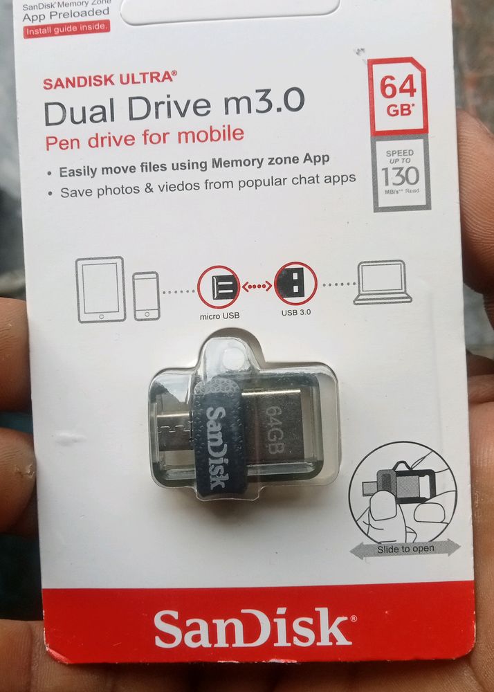 SanDisk OTG 64gb Dual Drive 3.0 Pendrive