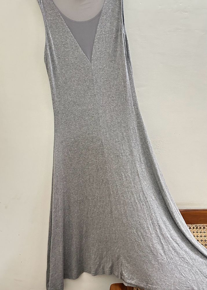 Grey Bodycon Maxi - Asymmetric