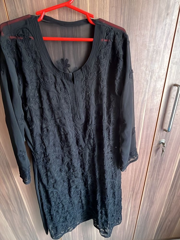 Beautiful Chikankari Kurta Black