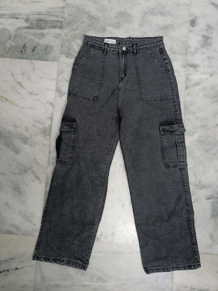 Women's Cargo Jeans Grey