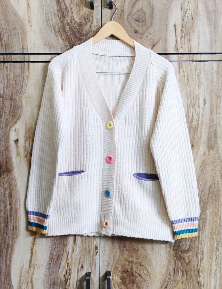 Cream Colour Cardigan Size-42-44