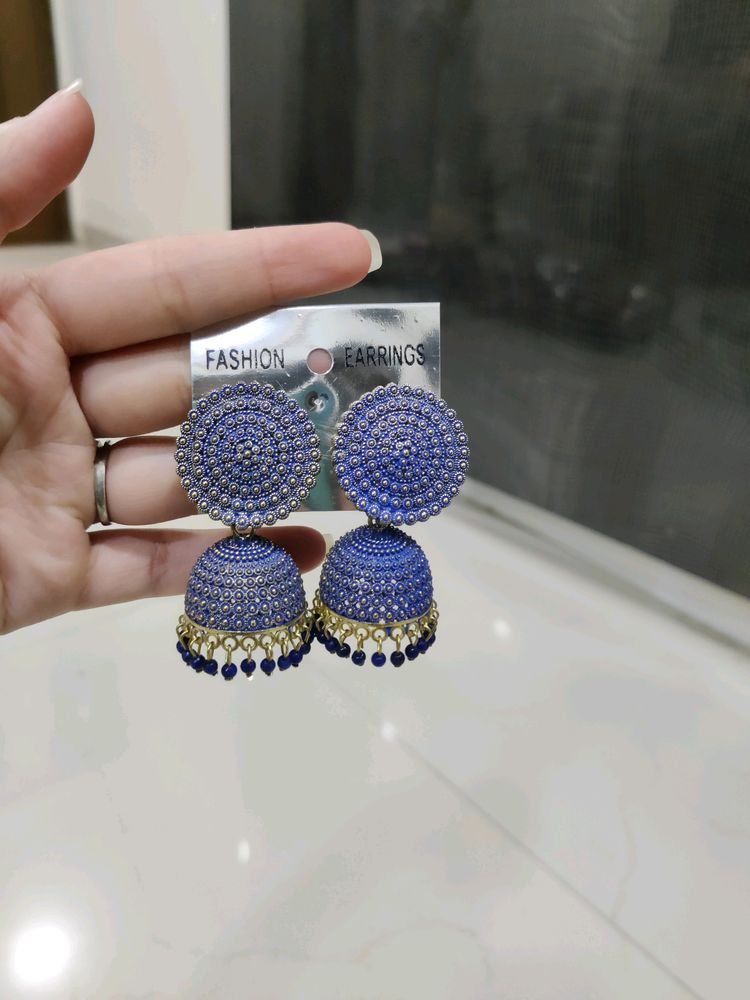 Beautiful Blue Jhumkas