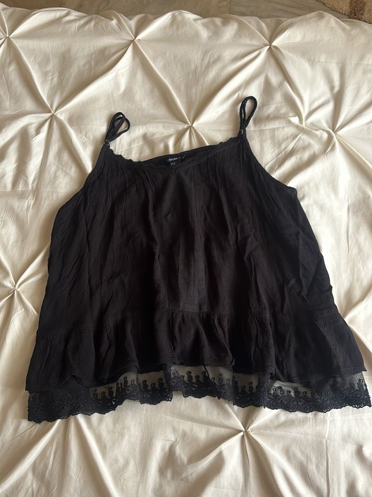 Forever 21 Sleeveless Black Crop Top