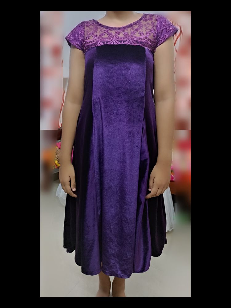 Purple A Line Frock