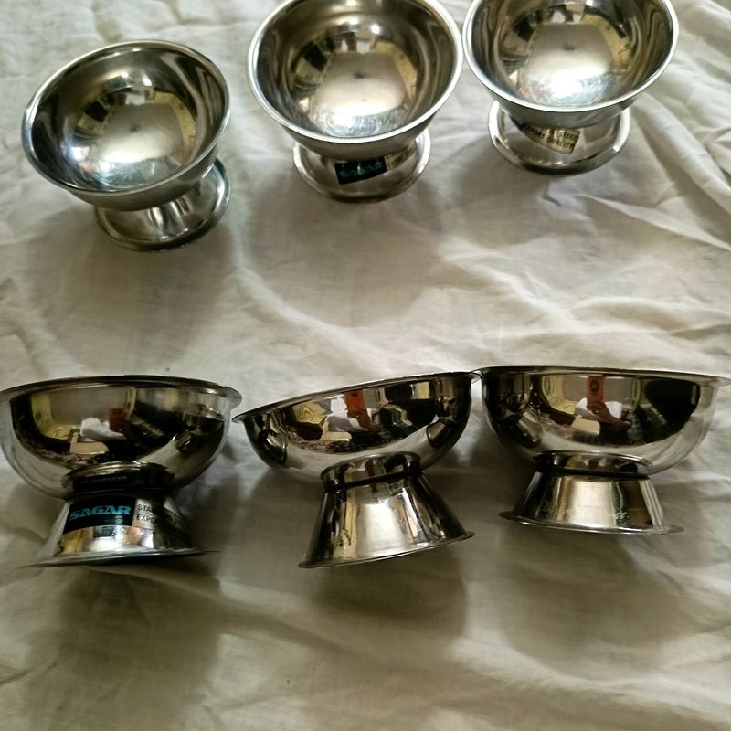 Steel Icecream Bowl Set Of 6