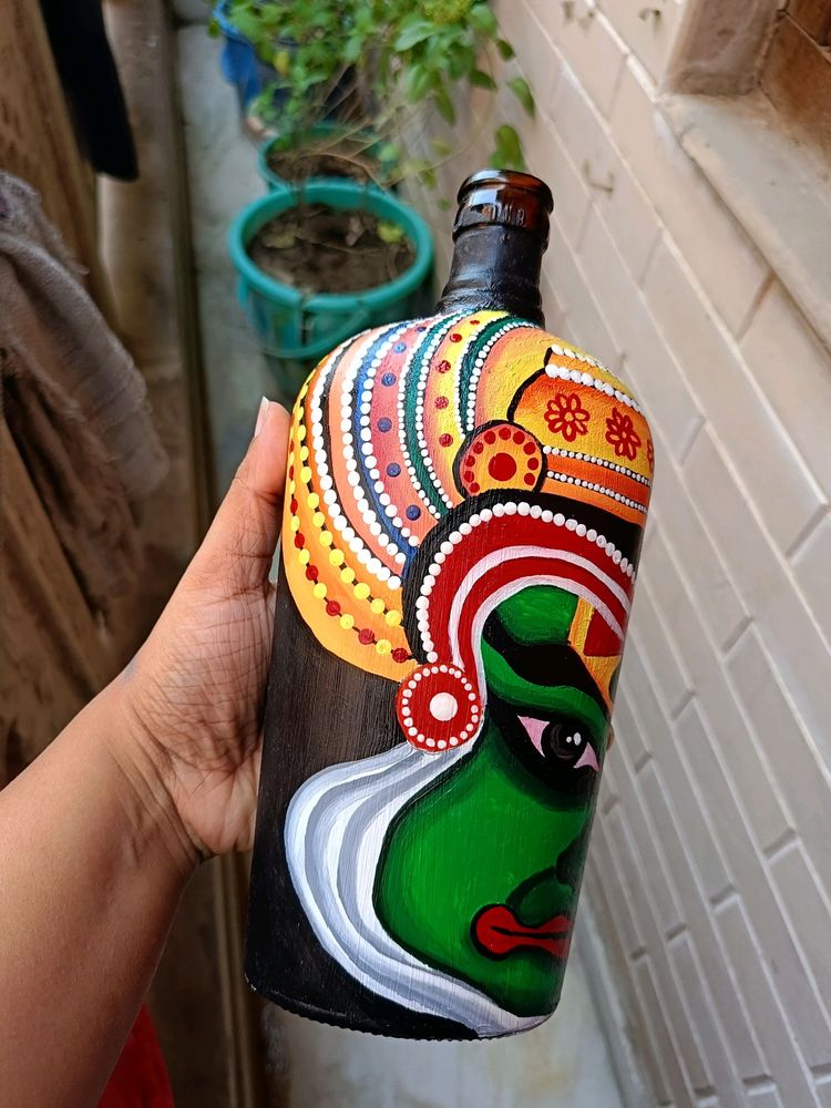 Handpainted Kathakali Bottle Art