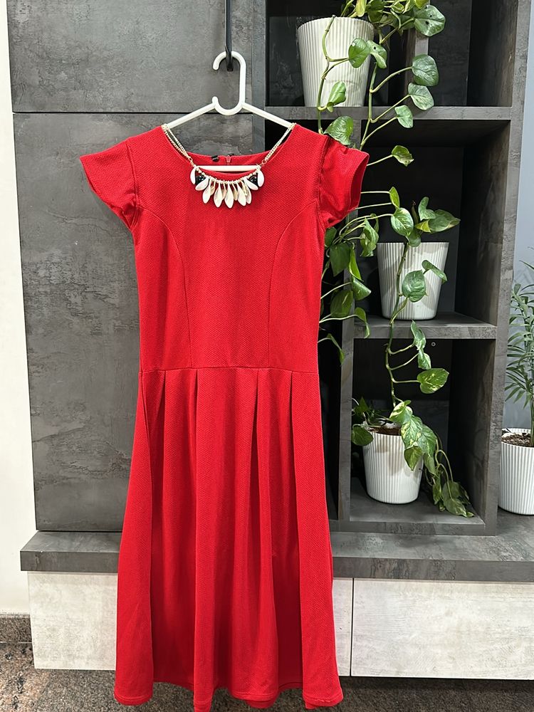 Beautiful Red Knee Length Dress