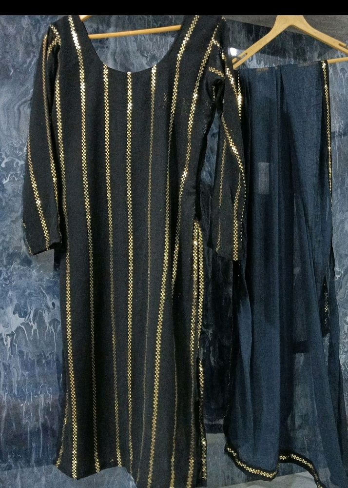 Black Kurta With Dupatta