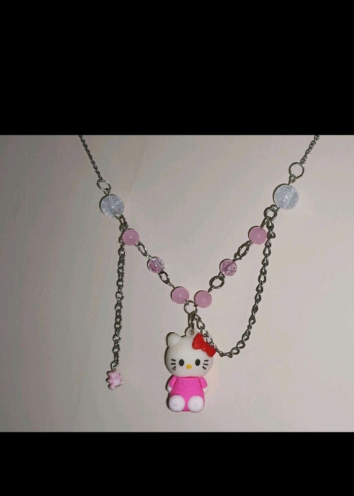 KAWAI PINK HELLO KITTY NECKLACE