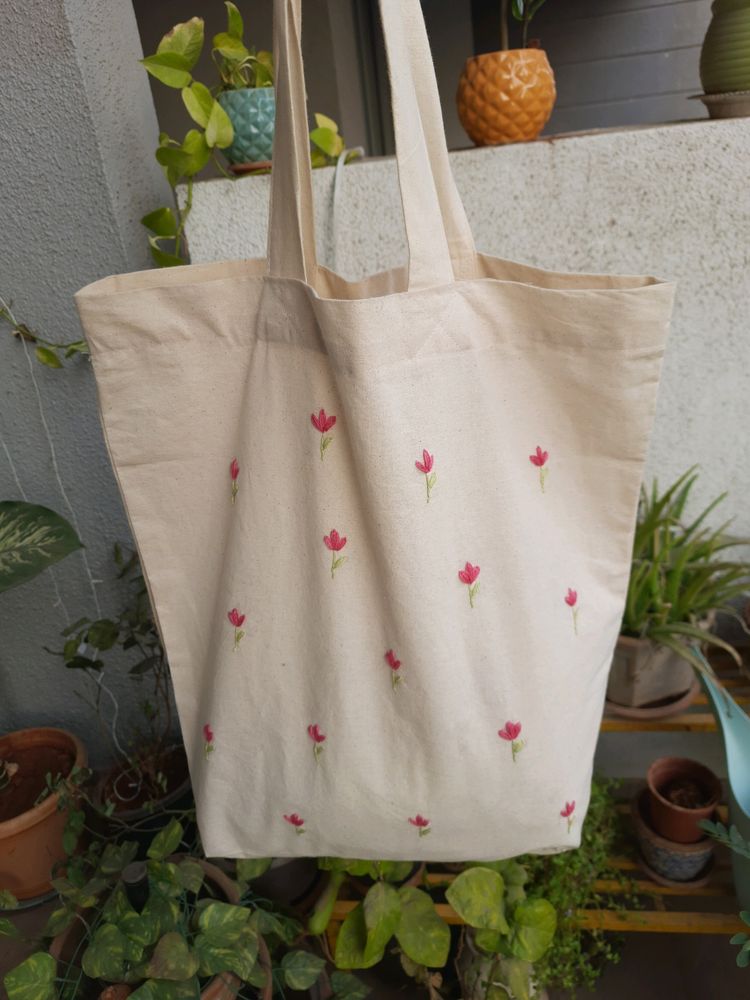 Tote Bag | Hand Embroidered | Floral