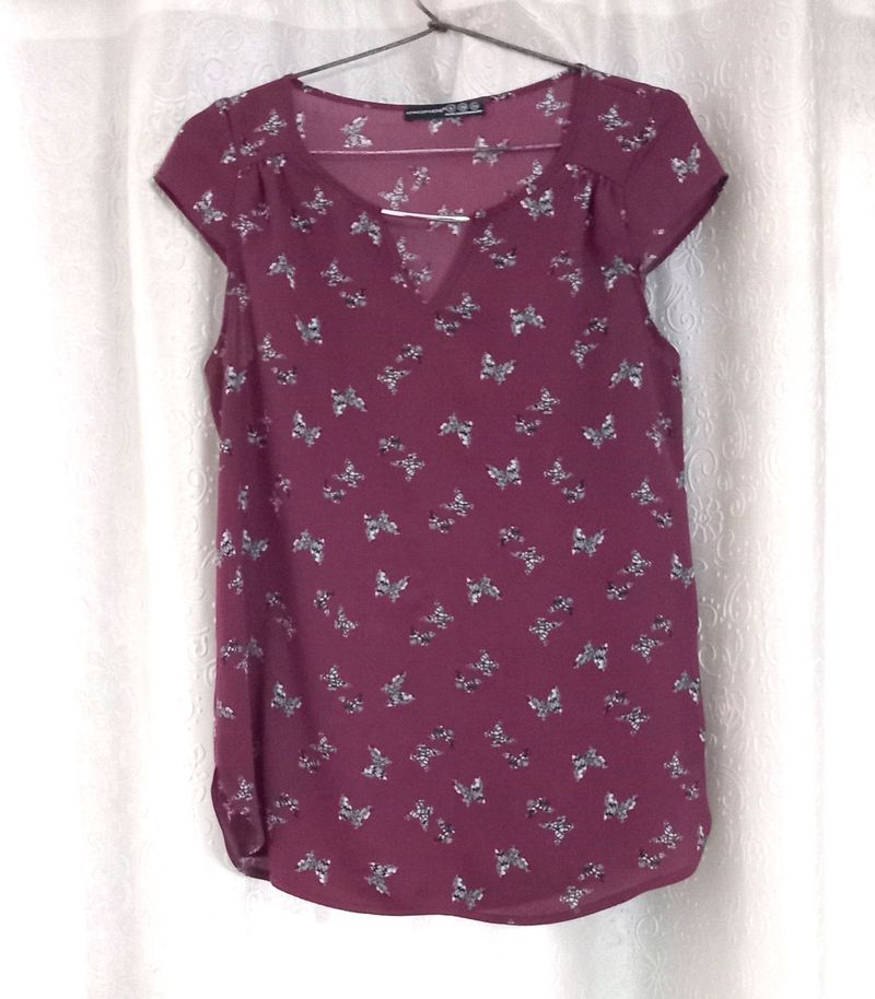 Purple Butterfly Top For Women