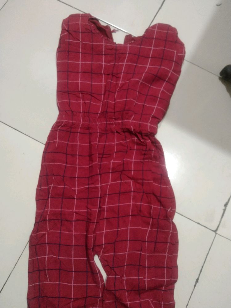 Red Jump Suit ( Bust 26 Weast 24 And