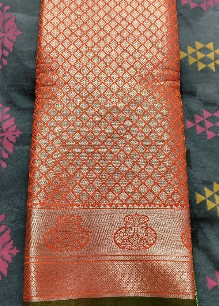 New Stunning Pattu Saree..🧡🧡Grand Look