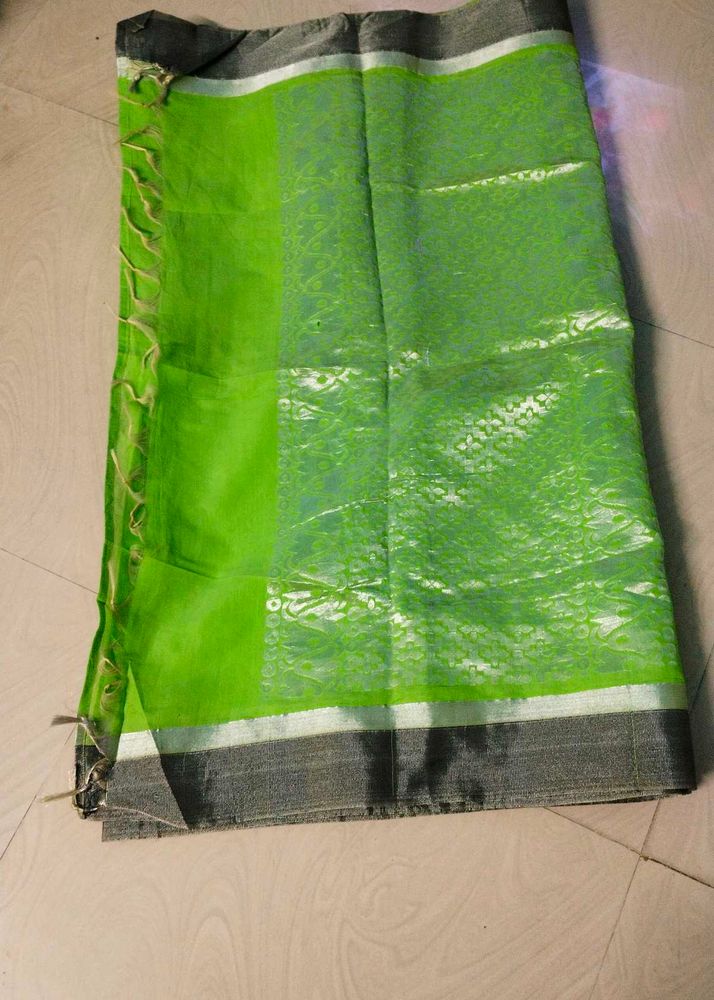 Cotton Silk Beautiful Silver Design Saree