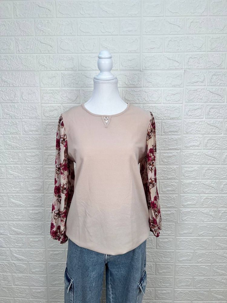 Floral Chiffon Sleeve Top