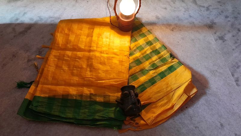 Beautiful Aristocrat Green And Yellow Combination Saree