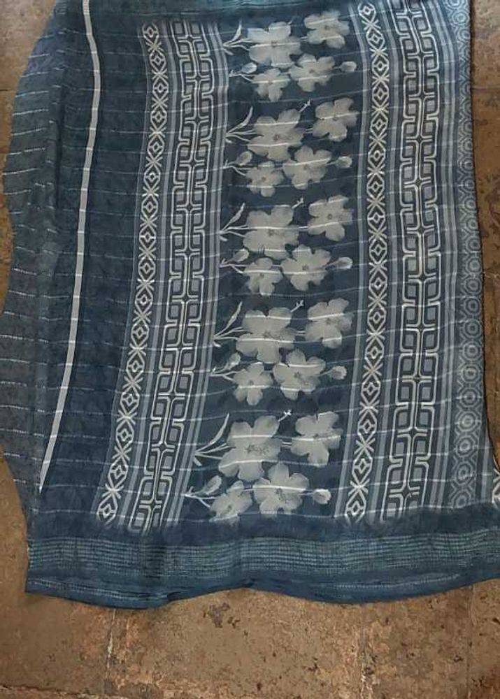 Grey Floral Saree