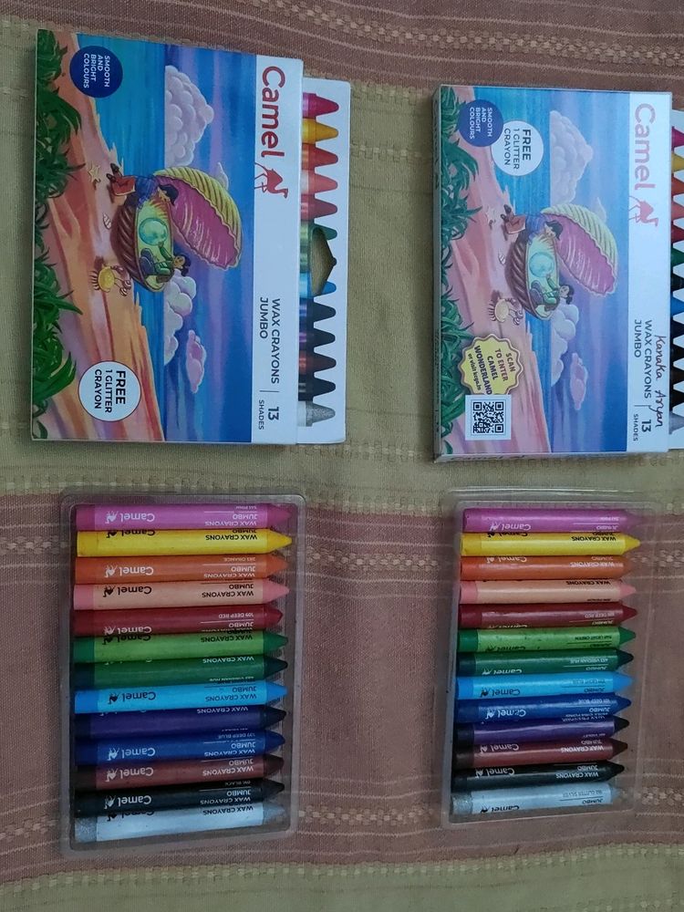 Wax Jumbo Crayons 13 Shades Bright Colours