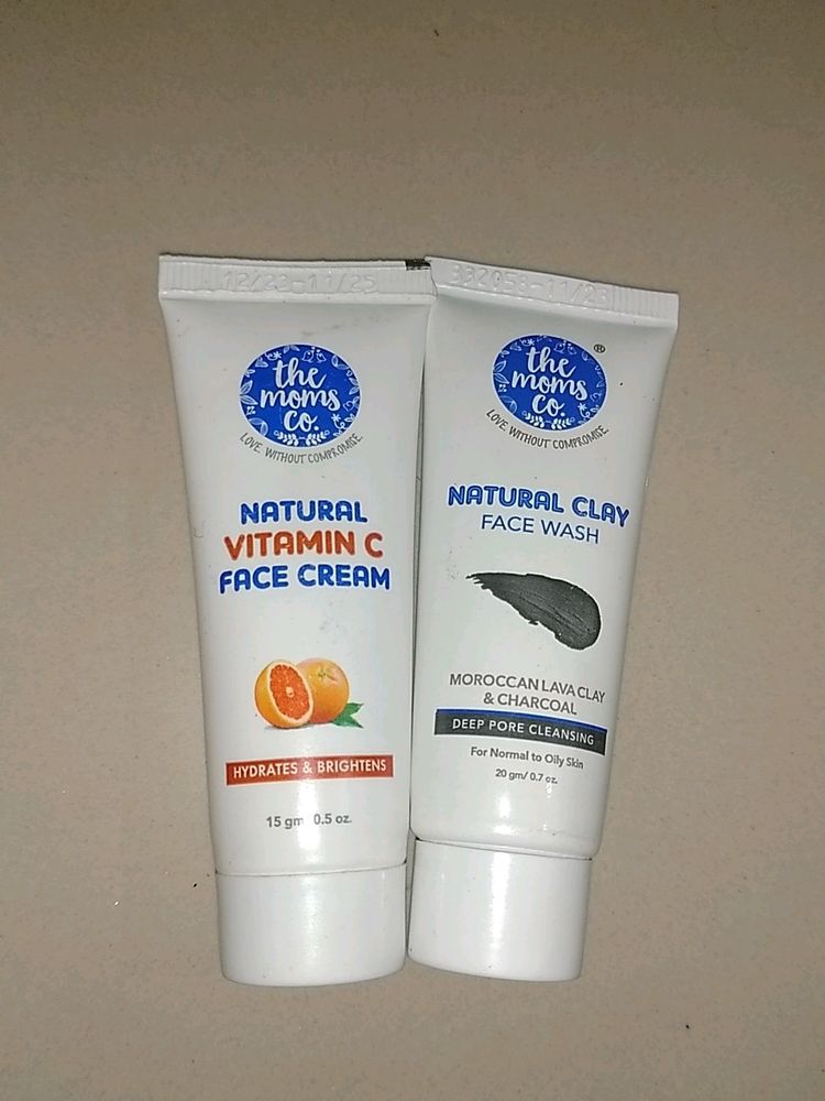 Natural Clay Face Wash & Vit C Cream