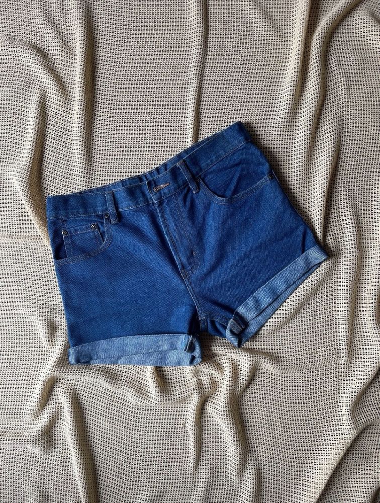 Blue High Waist Denim Shorts