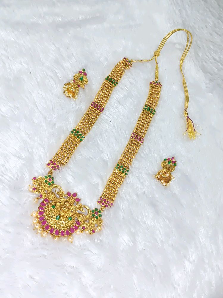 Temple Jewellery Long Set