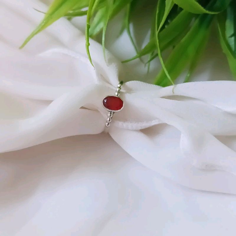 Pure Silver With Carnelian Ring