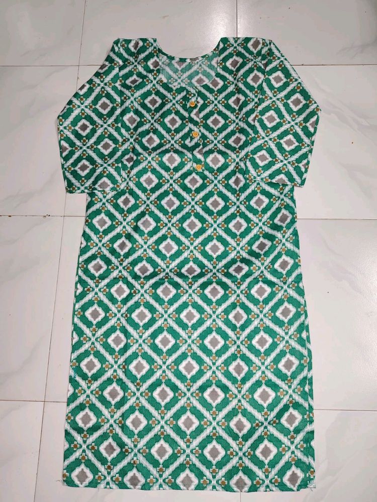 Green Printed Kurti