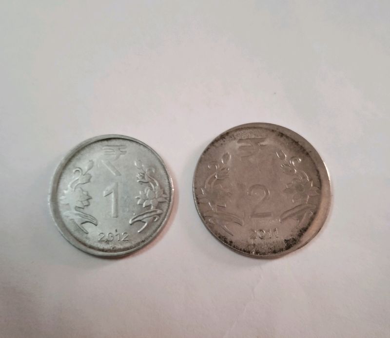 Combo Of 2 Error Coins One & Two Rs