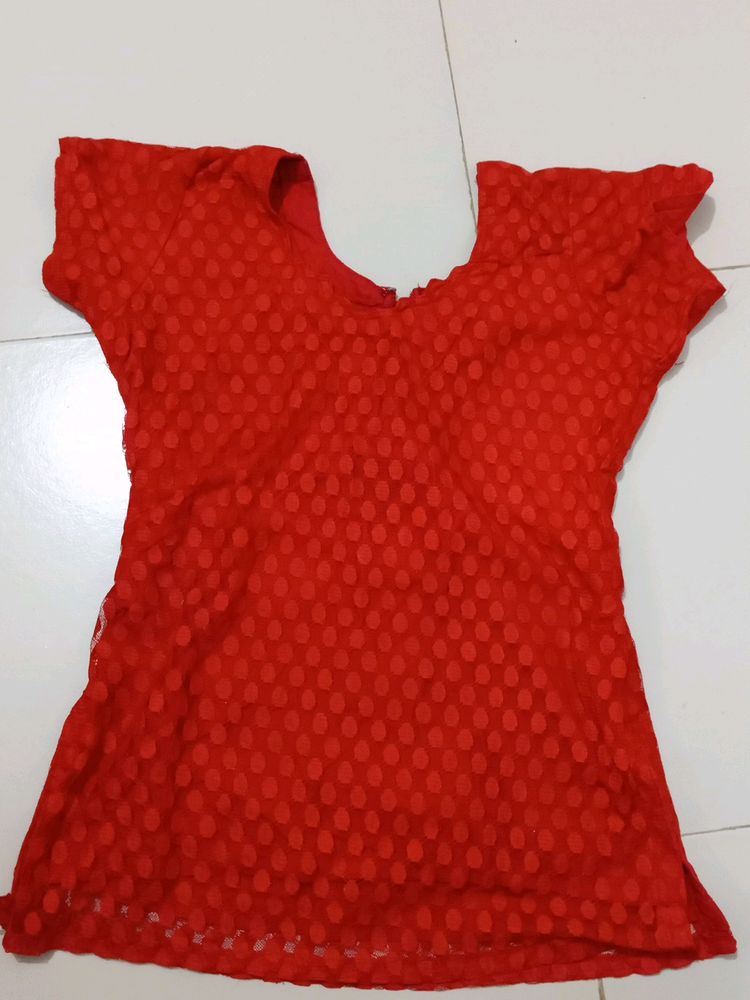 Red Stitched Top