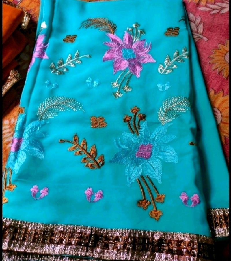 Blue Saree With Blouse