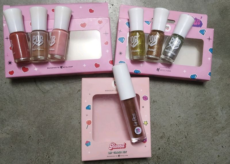 New Combo 6 Nail Polish+1 Lip Gloss(Freebie)🎁