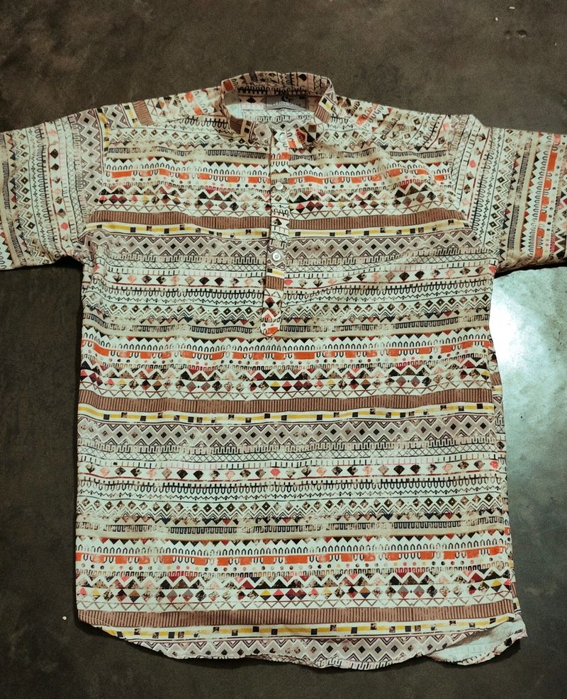 Mens Kurta L Size Multi Colour