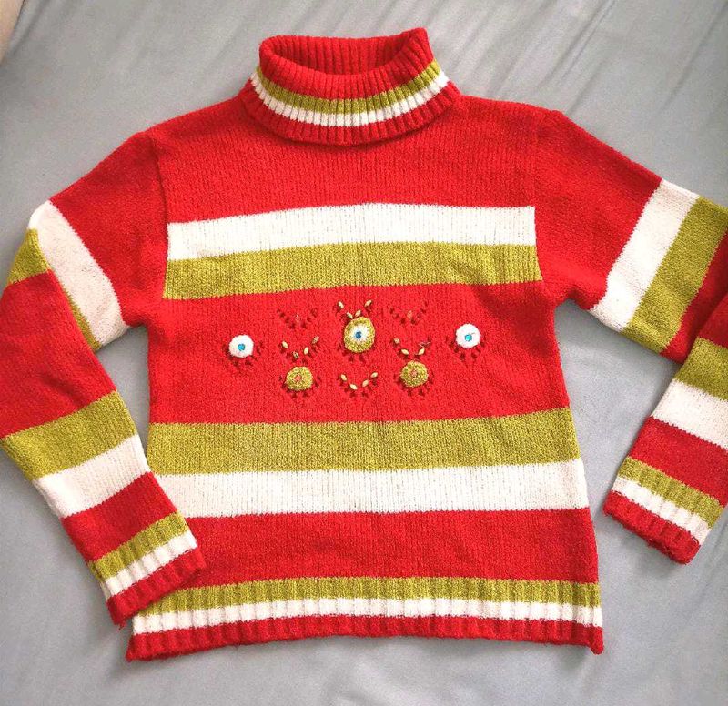 Red Sweater Striped