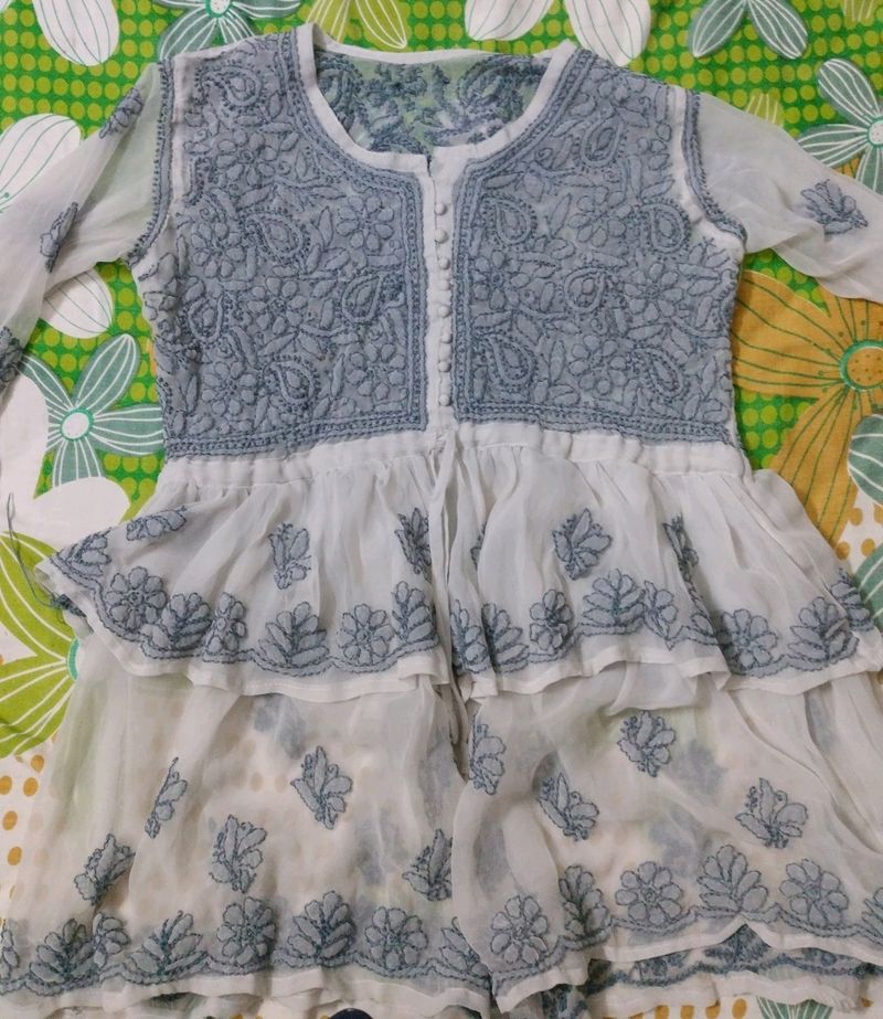 Chikankari Short Kurti