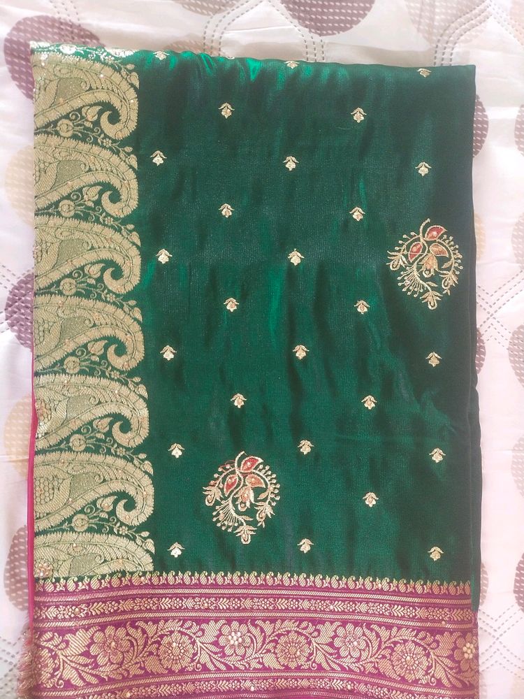 Heavy Banarasi Silk Saree With Blouse Piece