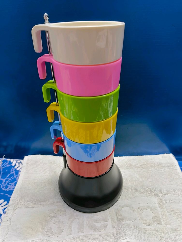 Rainbow Cups: Set Of 6 Melamine Cups