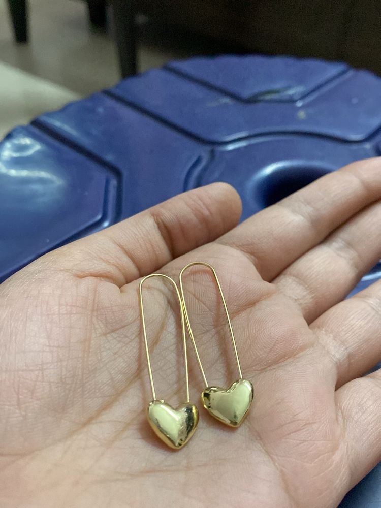 Gold Heart Earrings