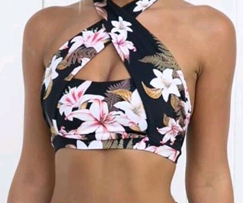 Sexy Printed Halter Neck Top